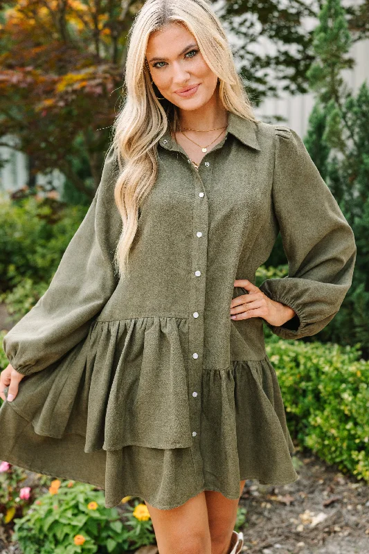 Deal of the Week It's Your Place Olive Green Button Down Dress