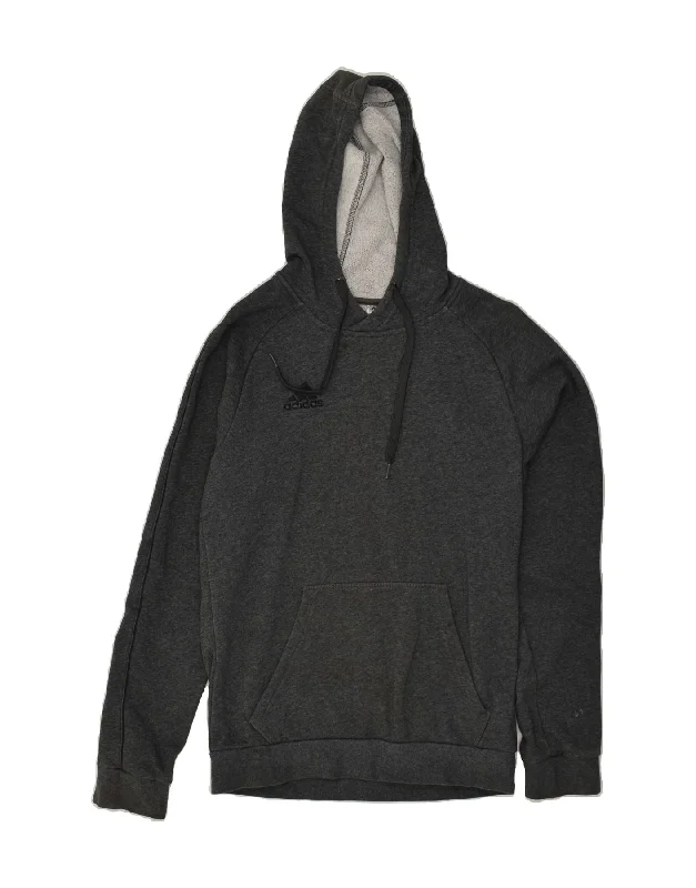 Deep Discounts ADIDAS Womens Hoodie Jumper UK 10 Small Grey Cotton
