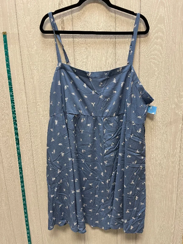 Daily Specials Dress Casual Short By Torrid In Blue & White, Size: 2x