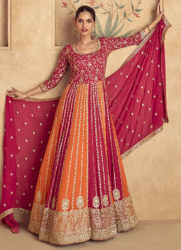 Factory Direct Sale Bridal Red Traditional Embroidery Festive Anarkali