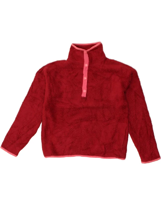 Unbeatable Prices J. CREW Womens Button Neck Fleece Jumper UK 6 XS Red Polyester