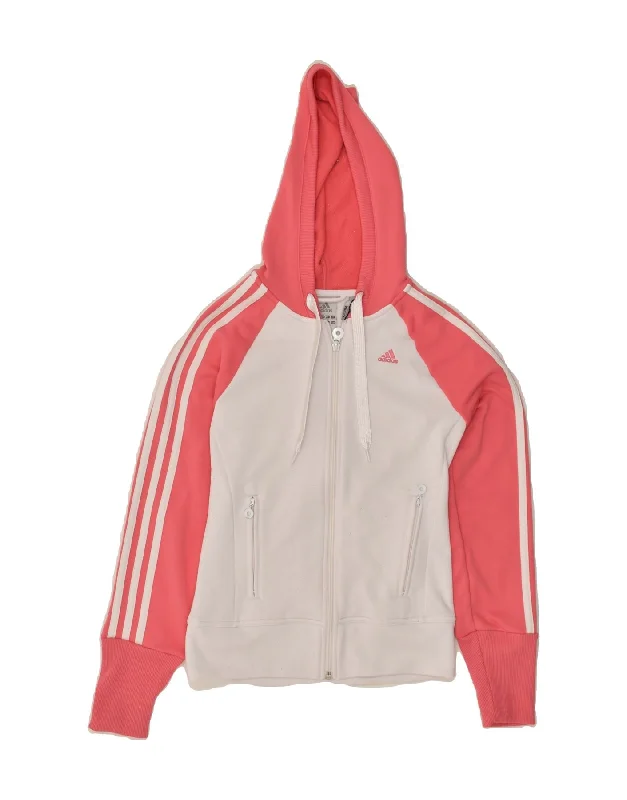 Time-Limited Offer ADIDAS Womens Clima 365 Zip Hoodie Sweater UK 8 Small Pink Colourblock