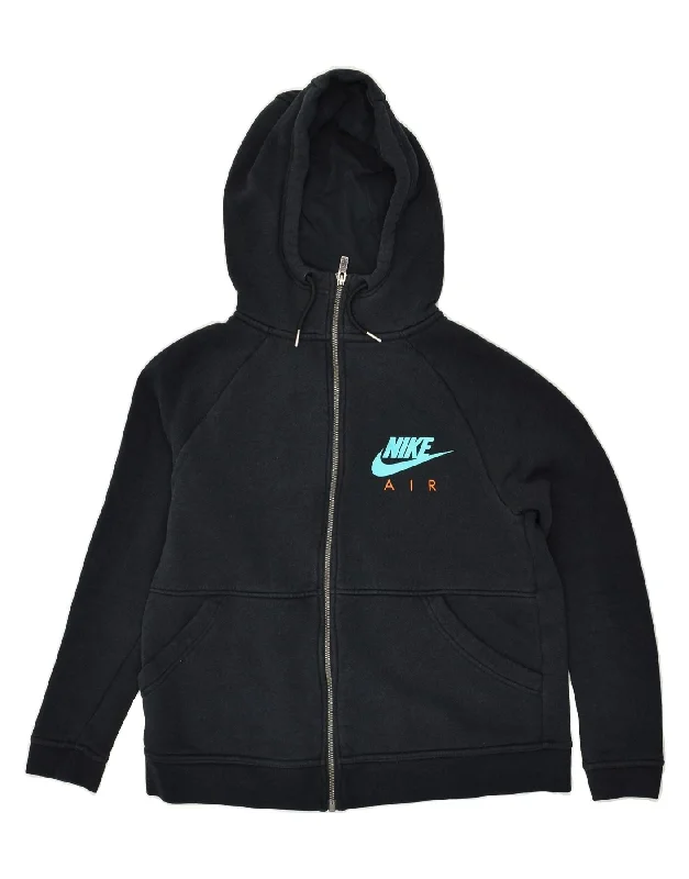 Exclusive Savings NIKE Womens Loose Fit Graphic Zip Hoodie Sweater UK 10 Small Black Cotton