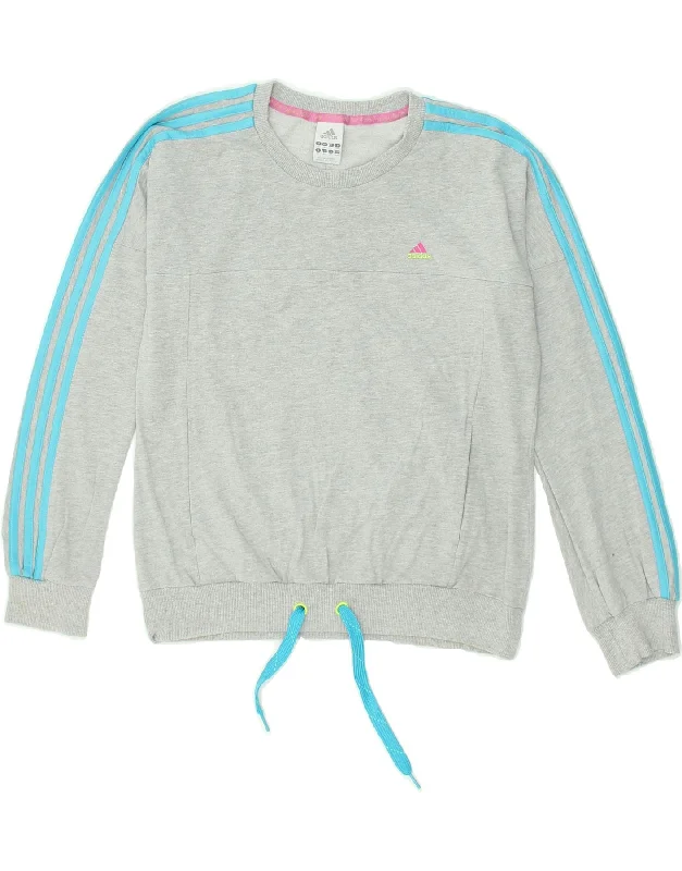 Members Only ADIDAS Womens Sweatshirt Jumper UK 14 Large Grey Cotton