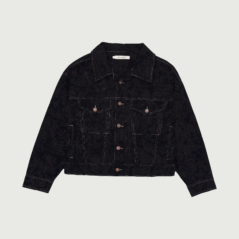 Early Bird Discount Womens Washed Carpenter Jacket - Black