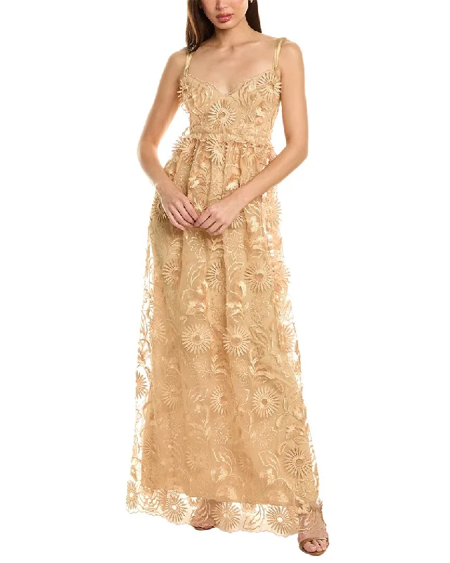 Act Now Alberta Ferretti Embroidered Lace Gown