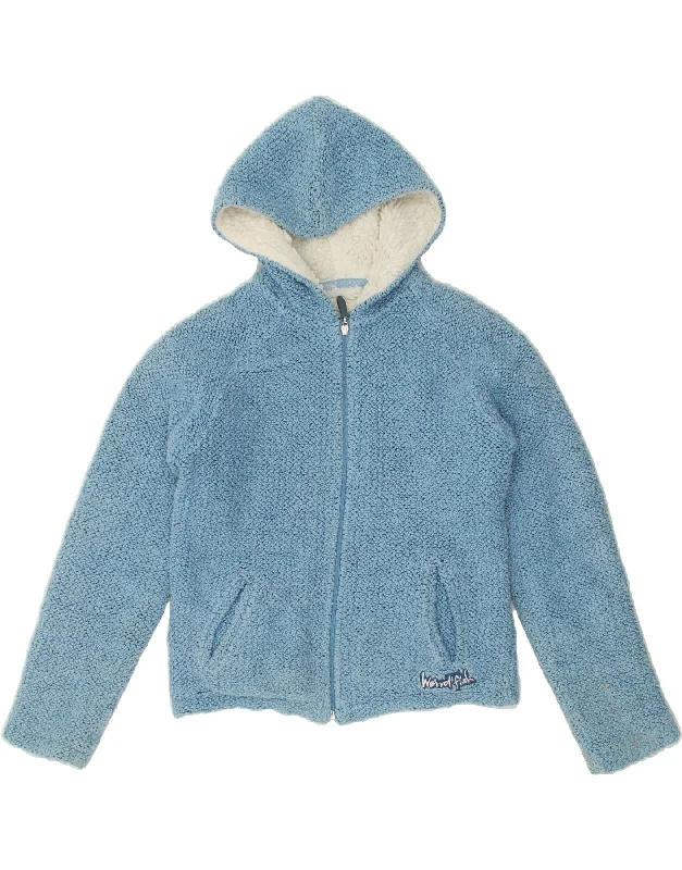 Flash Deals WEIRD FISH Womens Zip Hoodie Sweater UK 10 Small Blue Polyester