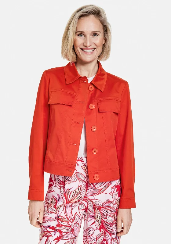 New Deals Gerry Weber Cotton Short Buttoned Jacket, Red