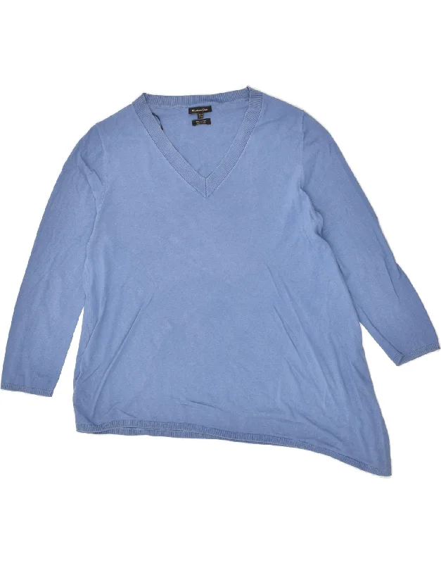 One-DAY Sale MASSIMO DUTTI Womens Asymmetric V-Neck Jumper Sweater UK 14 Medium Blue One-DAY Sale MASSIMO DUTTI Womens Asymmetric V-Neck Jumper Sweater UK 14 Medium Blue