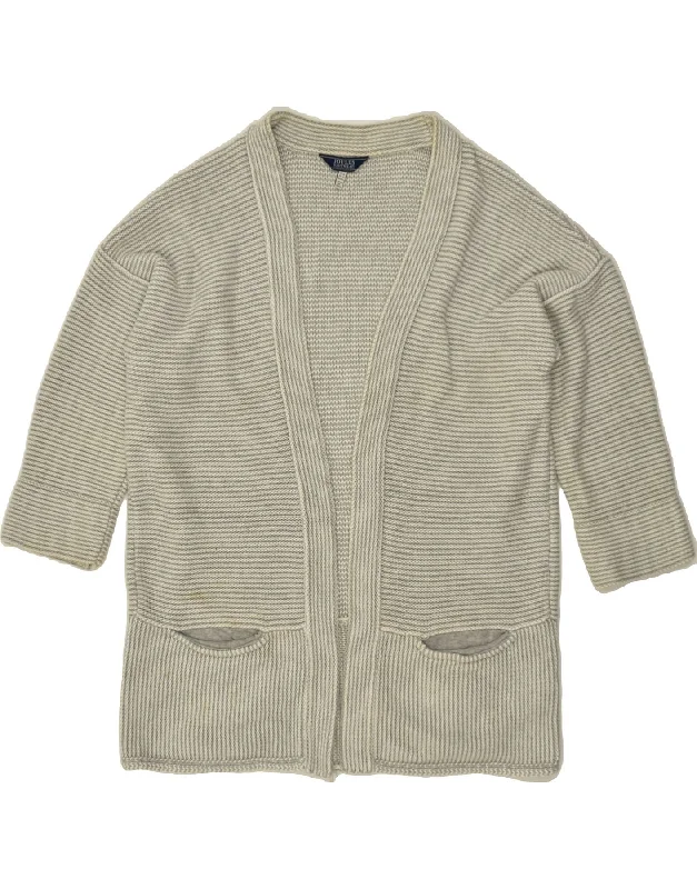 The Best Prices JOULES Womens 3/4 Sleeve Cardigan Sweater UK 18 XL Beige Striped Cotton