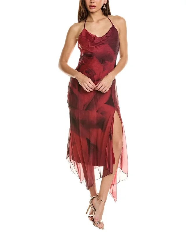 Bargain Prices Alberta Ferretti Silk Chiffon Midi Dress