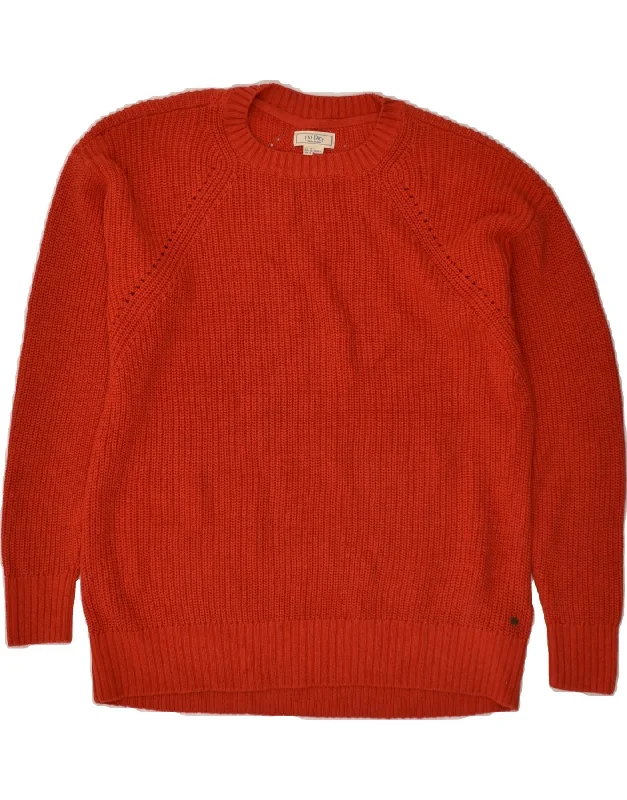 Super Bargain FAT FACE Womens Crew Neck Jumper Sweater UK 12 Medium Red Cotton
