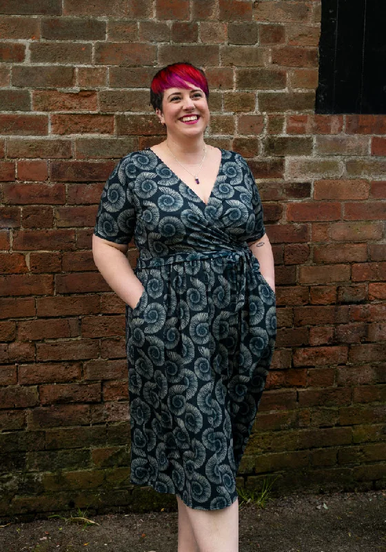 Now or Never Mary Fossil Print Midi Dress