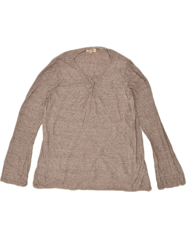 New Markdowns FAT FACE Womens V-Neck Jumper Sweater UK 12 Medium Grey Flecked Cotton New Markdowns FAT FACE Womens V-Neck Jumper Sweater UK 12 Medium Grey Flecked Cotton