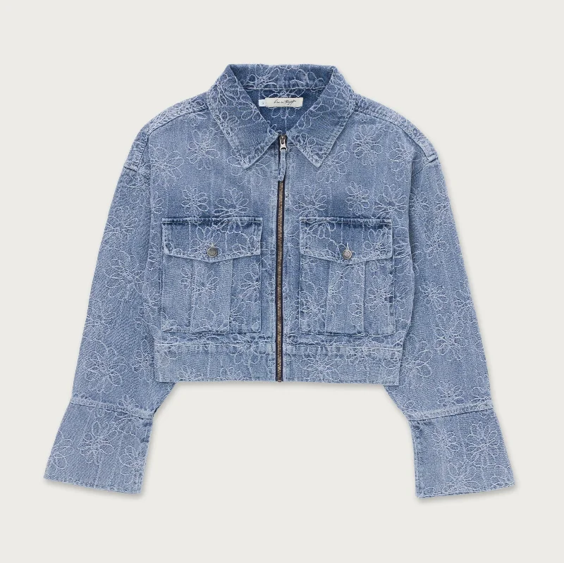 Value Deals Womens Cropped Denim Jacket - Light Blue