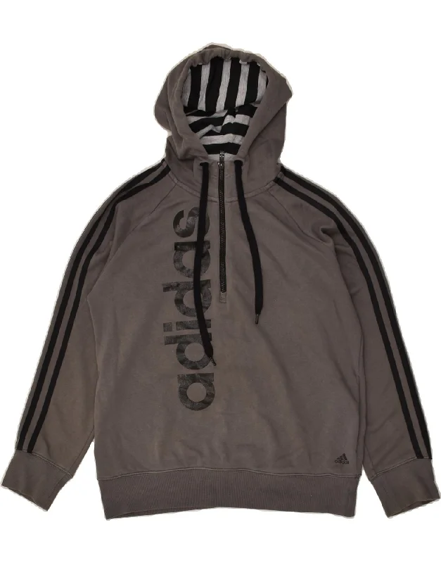 Unbeatable Prices ADIDAS Womens Graphic Zip Neck Hoodie Jumper UK 12/14 Medium Grey Cotton Unbeatable Prices ADIDAS Womens Graphic Zip Neck Hoodie Jumper UK 12/14 Medium Grey Cotton