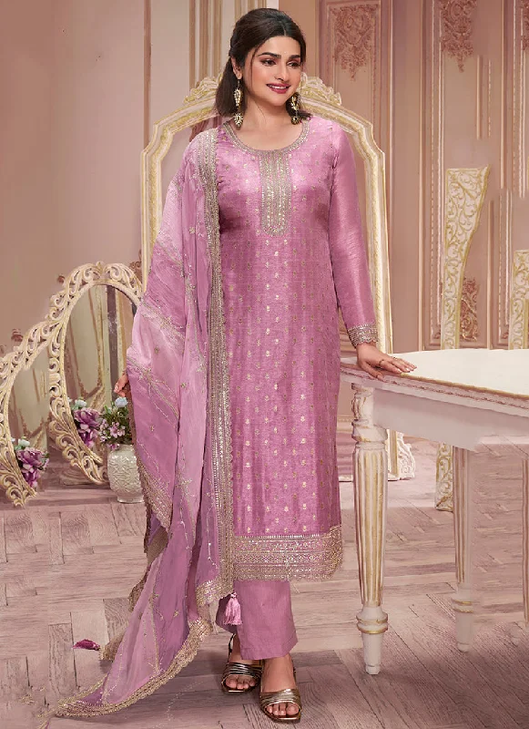 Price Rollback Purple Embroidered Pakistani Pant Suit