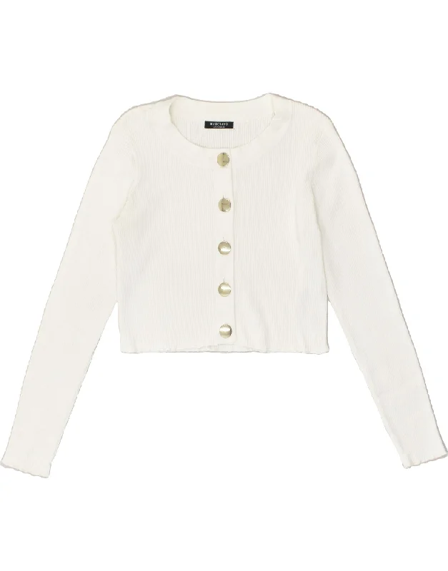 Seasonal Clearance MARCIANO Womens Crop Cardigan Sweater UK 14 Large White Viscose