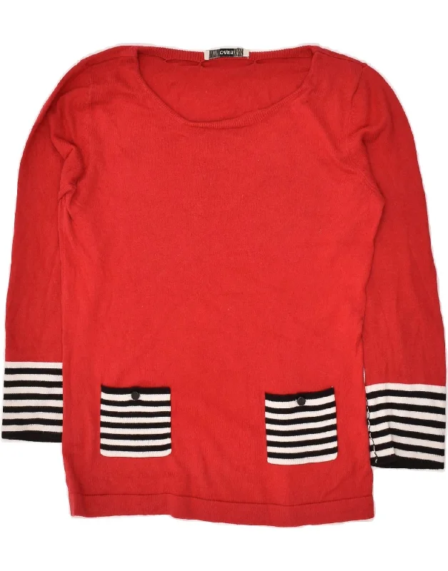 Instant Discount OASIS Womens Boat Neck Jumper Sweater UK 10 Small Red Cotton