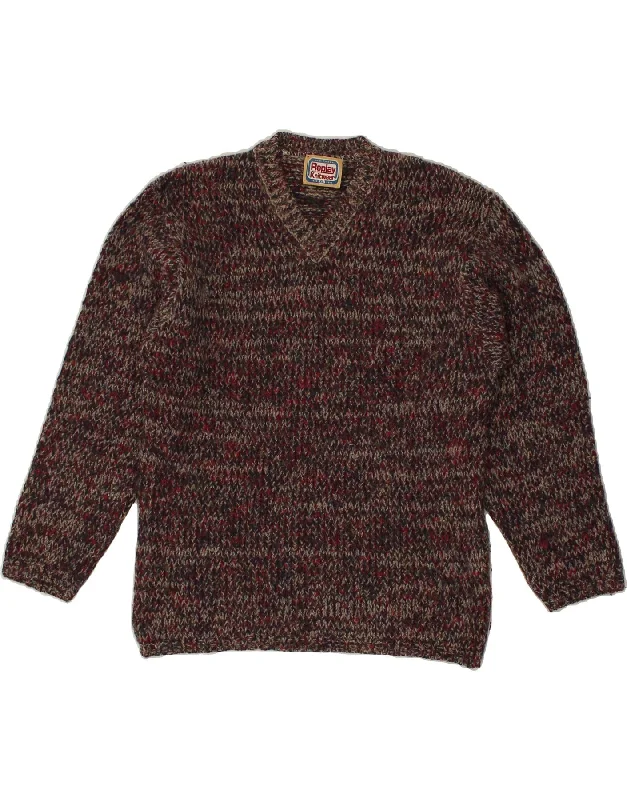 YEAR-End Clearance REPLAY Womens V-Neck Jumper Sweater UK 18 XL Grey Flecked