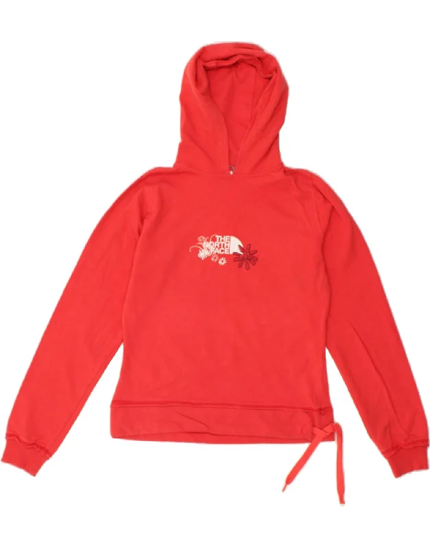 Great Bargains THE NORTH FACE Womens Graphic Hoodie Jumper UK 10 Small Red Cotton