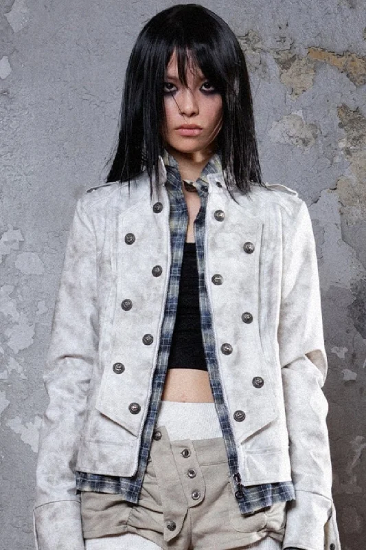Super Deal Military Frost Cropped Jacket