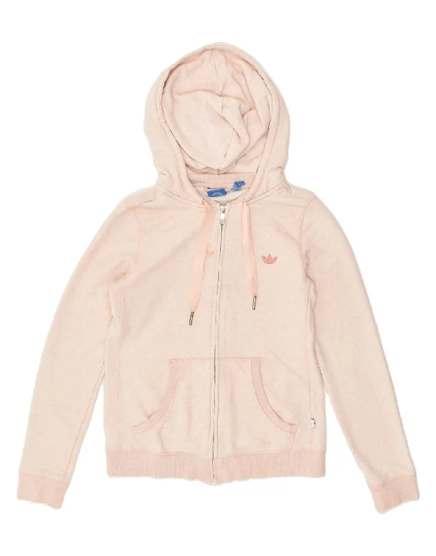 Big Savings ADIDAS Womens Zip Hoodie Sweater UK 12 Medium  Pink Cotton