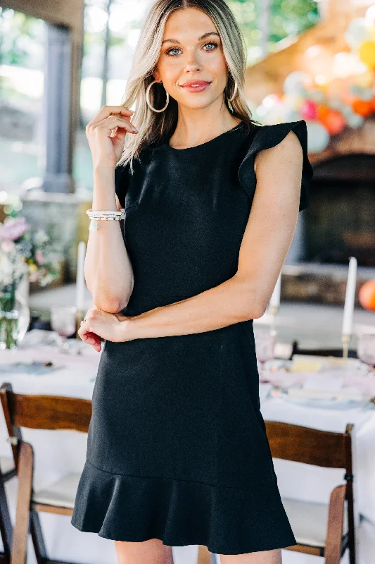 Act Now All My Life Black Ruffled Dress