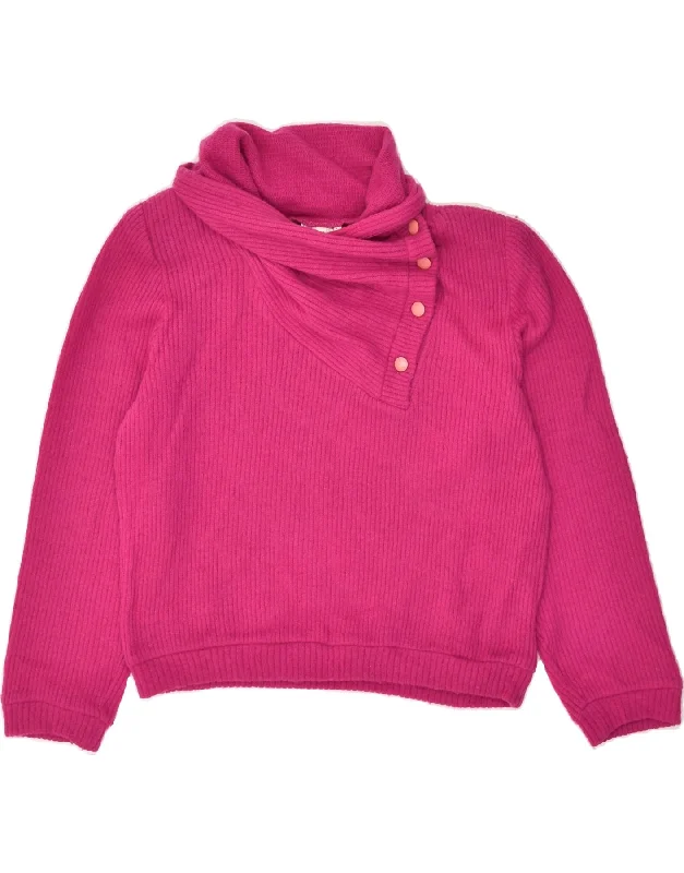 Act Fast VINTAGE Womens Shawl Neck Jumper Sweater IT 44 Medium Pink