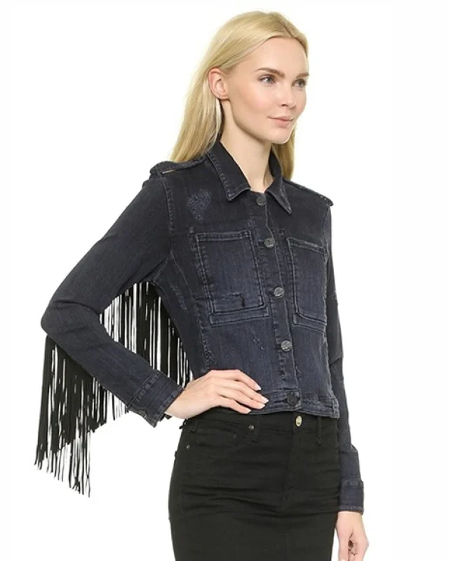 Hot Deal "Skywalker Distressed Denim Fringed Jacket"