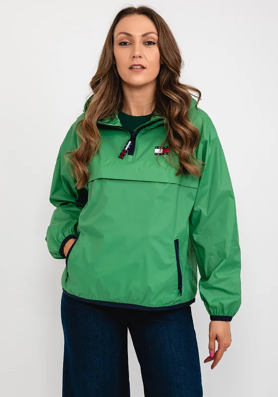 Exclusive Preview Tommy Jeans Womens Packable Chicago Jacket, Coastal Green