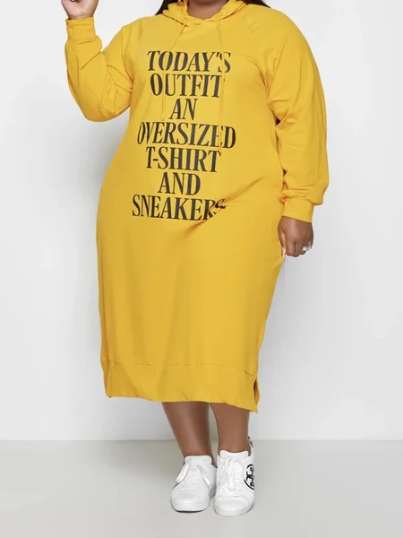 Super Sale Printed Hooded Sweatshirt Dress HW53DULXFY
