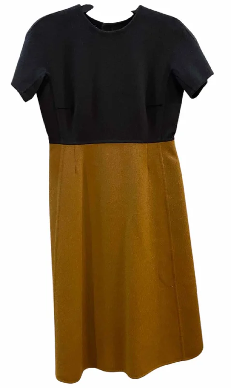 Discount Days Rochas Brown and Tan Size 40 Dress