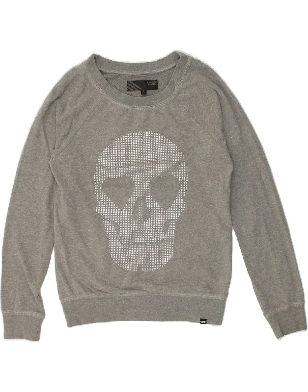 Exclusive Preview VANS Womens Graphic Sweatshirt Jumper UK 10 Small Grey