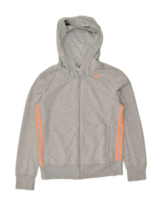 Sale Event ADIDAS Womens Climalite Zip Hoodie Sweater UK 12/14 Medium Grey Cotton