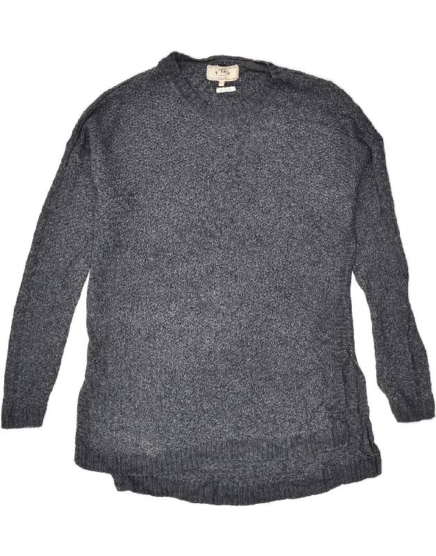 Daily Deals FAT FACE Womens Crew Neck Jumper Sweater UK 14 Large Grey Viscose