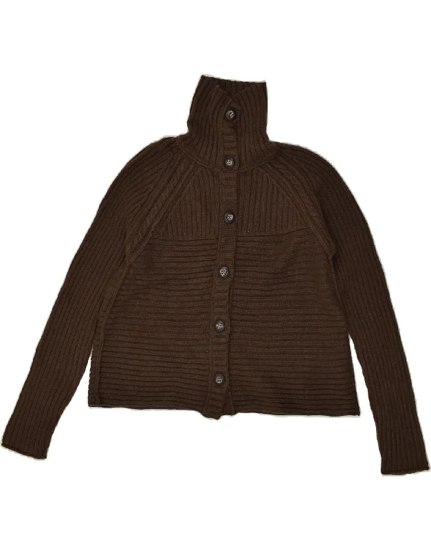 Major Savings FAT FACE Womens Cardigan Sweater UK 12 Medium Brown Lambswool