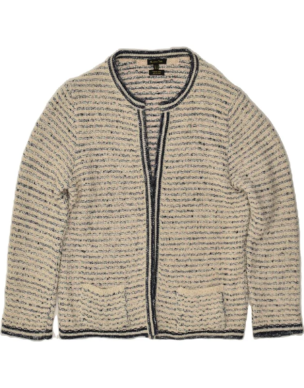 Reduced Prices MASSIMO DUTTI Womens Cardigan Sweater UK 16 Large Grey Striped
