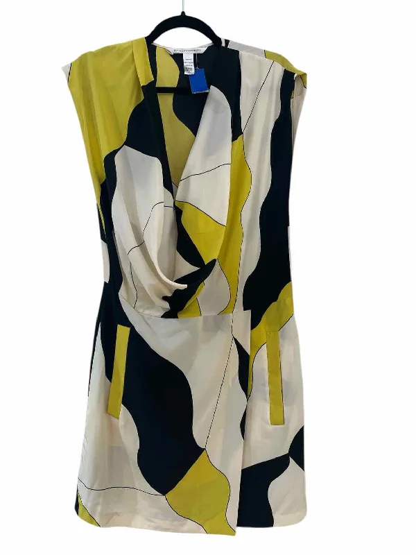 Seasonal Clearance diane von furstenberg yellow and cream Size 2 Dress