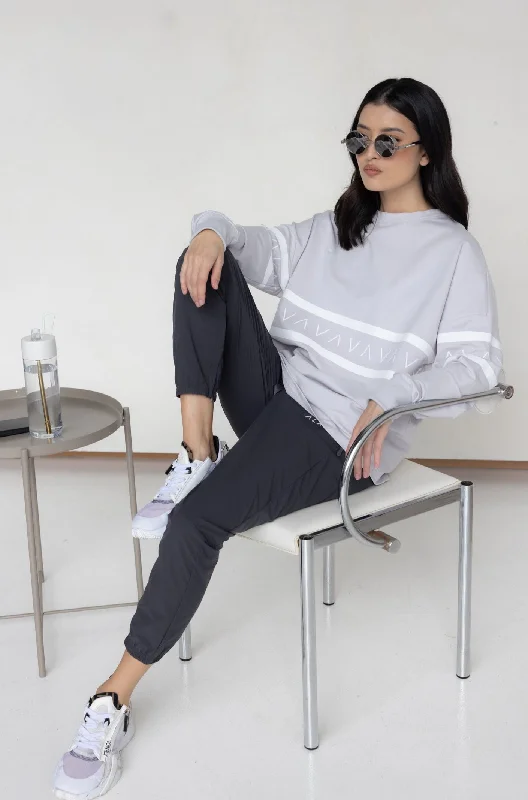 Blowout Deals JENGA Long Sleeve Top Grey