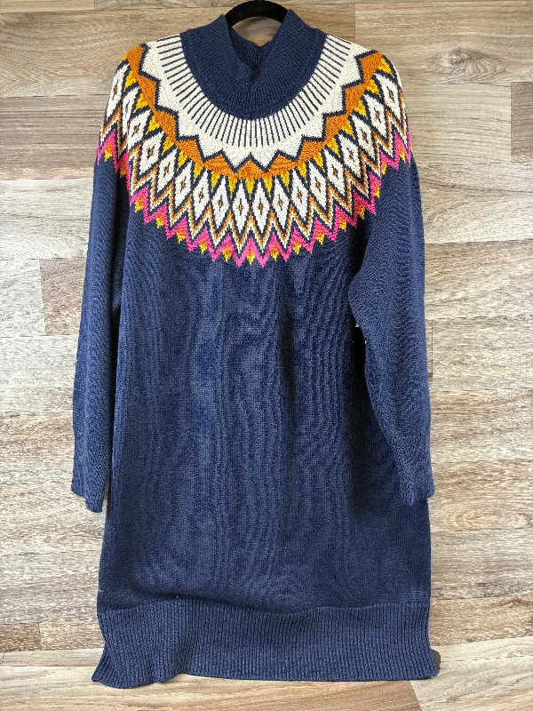 Super Sale Dress Sweater By Old Navy In Blue & Cream, Size: Xxl