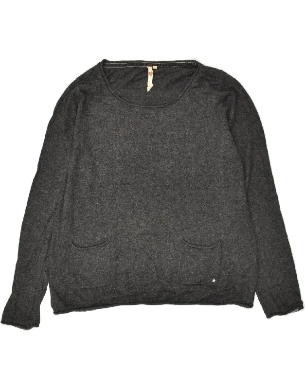 Discount Extravaganza WHITE STUFF Womens Boat Neck Jumper Sweater UK 14 Large Grey Wool