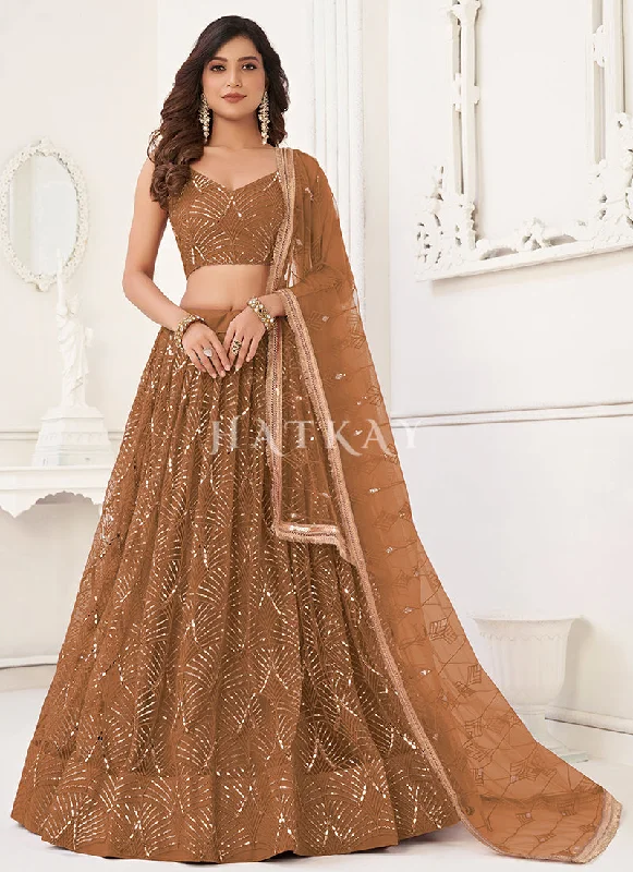 Amazing Deals Light Brown Traditional Wedding Lehenga Choli
