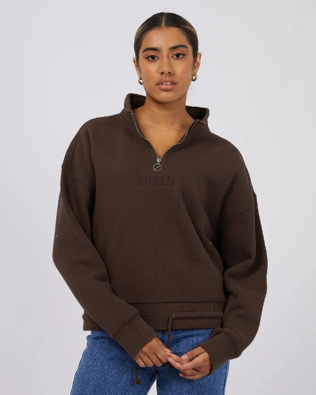 TIME-Limited Offer Juniper 3/4 Zip Crew Brown