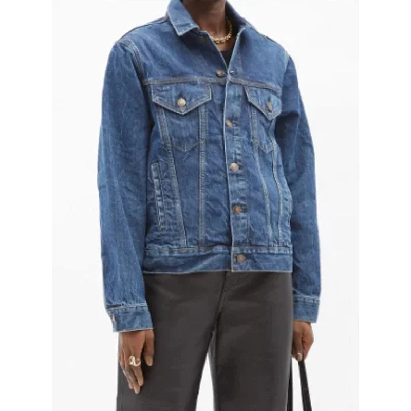 Price Reduction RE/DONE 90s Oversized Trucker Denim Jacket Small Classic Dark Long Sleeve NWT