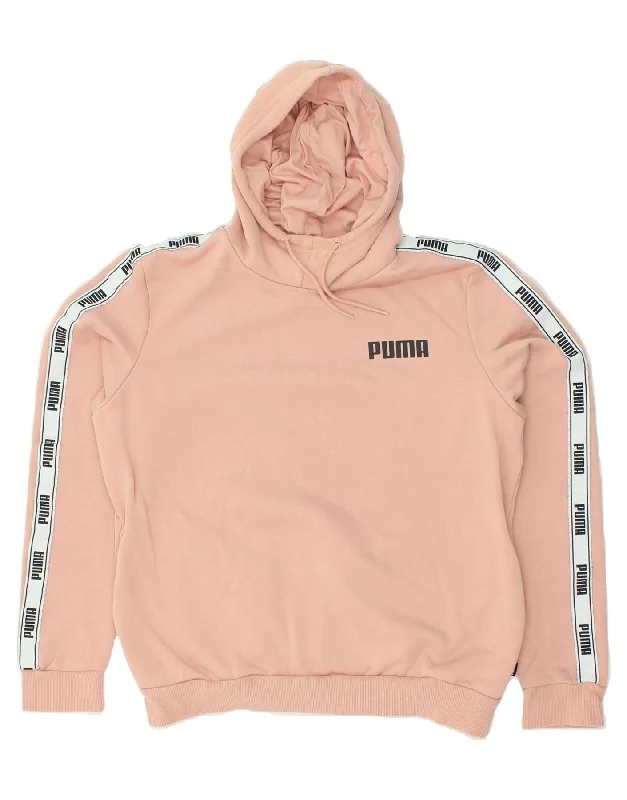 Daily Deals PUMA Womens Graphic Hoodie Jumper UK 16 Large Pink Polyester