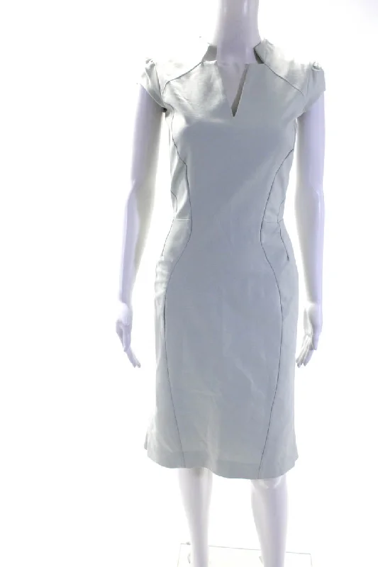 Price Cut Zac Posen Women's Cap Sleeve V-Neck Sheath Dress Pastel Mint Green