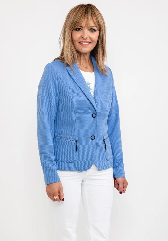 Super Sale Barbara Lebek Ribbed Blazer Style Jacket, Blue