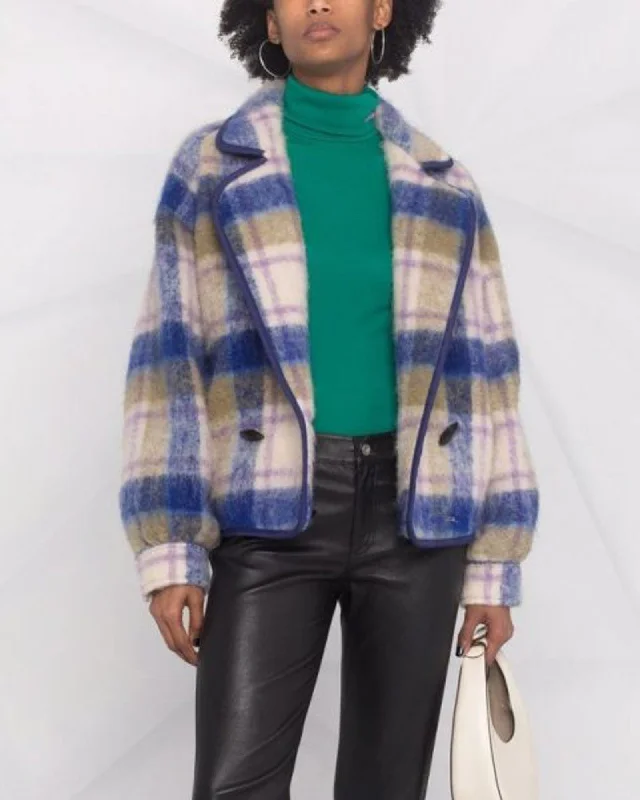Clearance Sale Check Print Double-Breasted Jacket