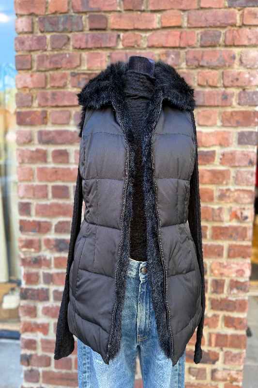 Season Finale Sale MODA INTERNATIONAL Sleeveless Puffer Faux Fur Lined Jacket / S